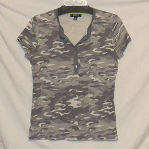 Grey Camo-Print Shirt